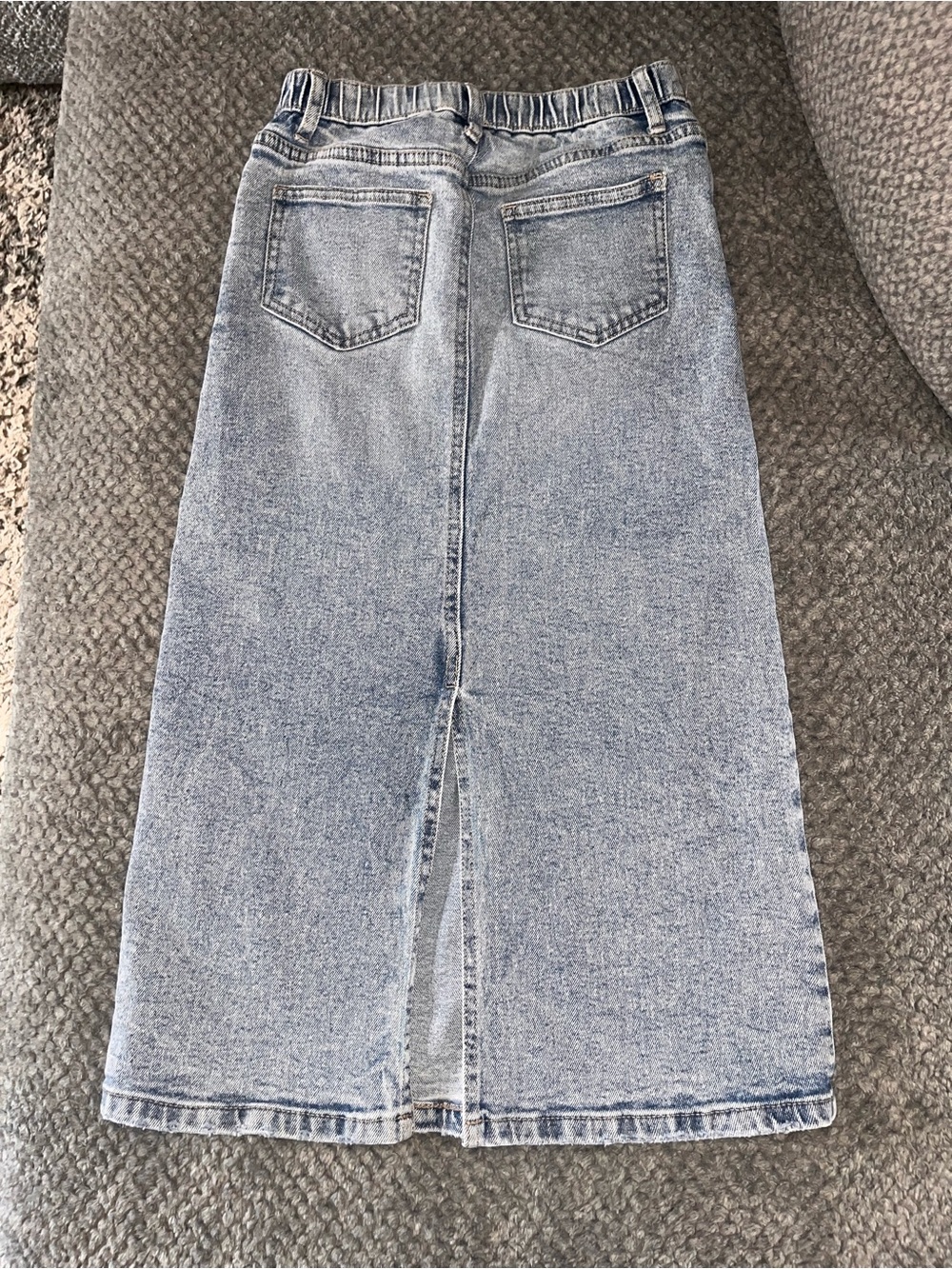 art class Light Wash Denim long Skirt - Pale Blue - Picture 2 of 3